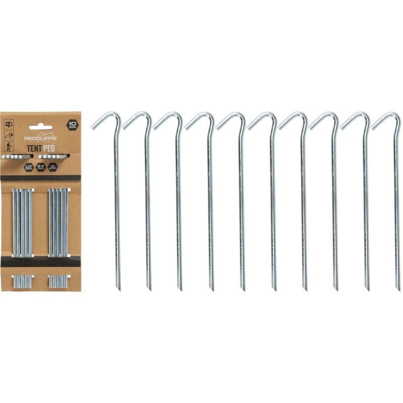 Tent Pegs 17cm Set 10 Pcs Metal Redcliffs papucs