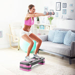 Rebel Aerobics and Fitness Step ACTIVE, 3 Levels, Grey-Purple lila edzéssegítő RBA-3225-PU