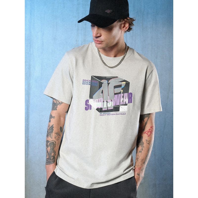 4F Men's regular printed T-shirt póló 4FRSS26TTSHM3657-27S