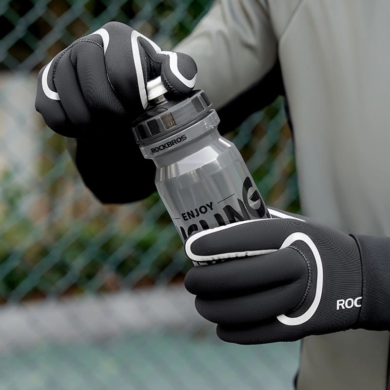 Rockbros full waterproof cycling gloves, size: - black fekete kesztyű