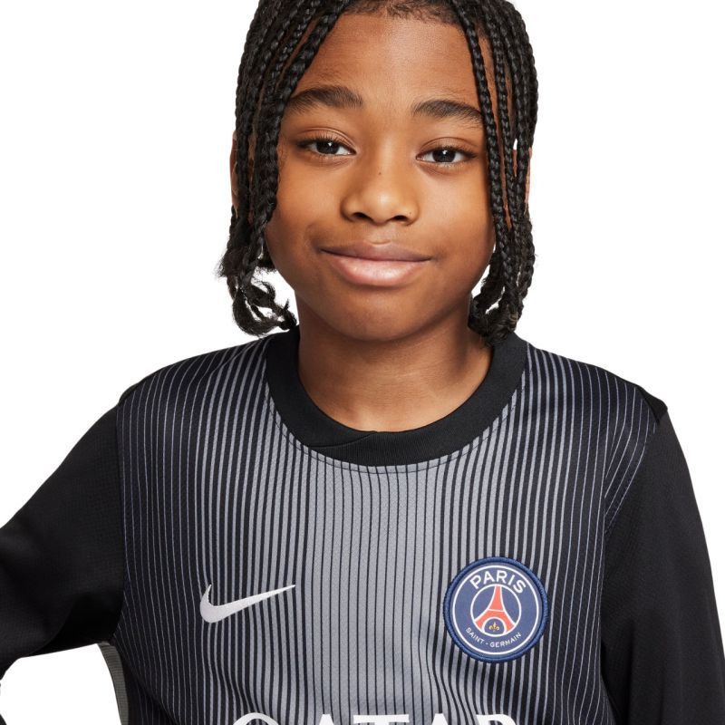 Nike PSG Goalkeeper Stadium 2025/26 Kids' Jersey Black fekete gyerek póló HJ5267010