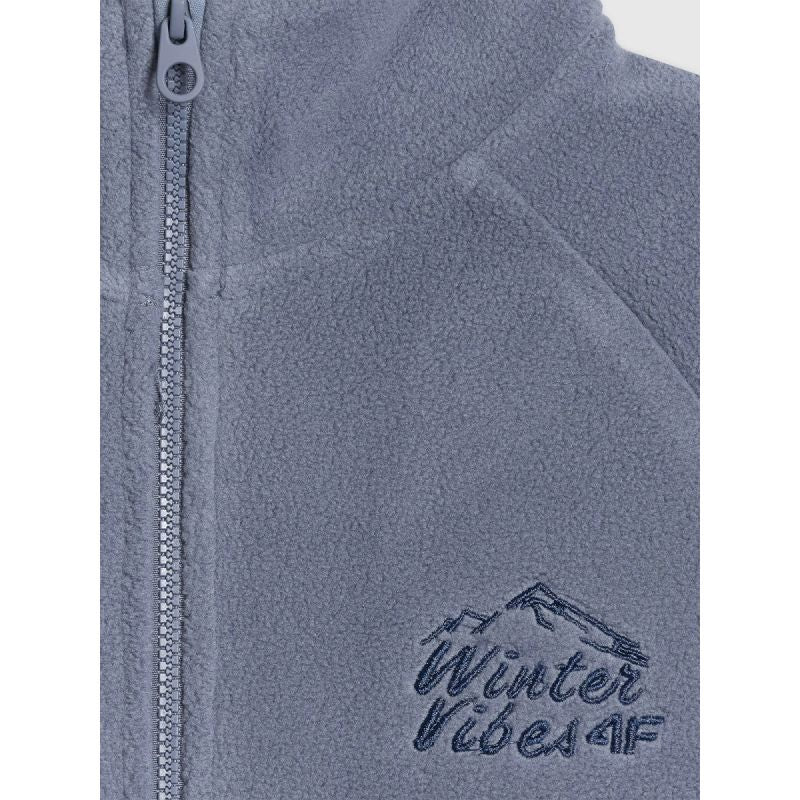Regular fleece with stand-up collar for boys 4F 4FJRAW25TFLEM490-32S pulóver