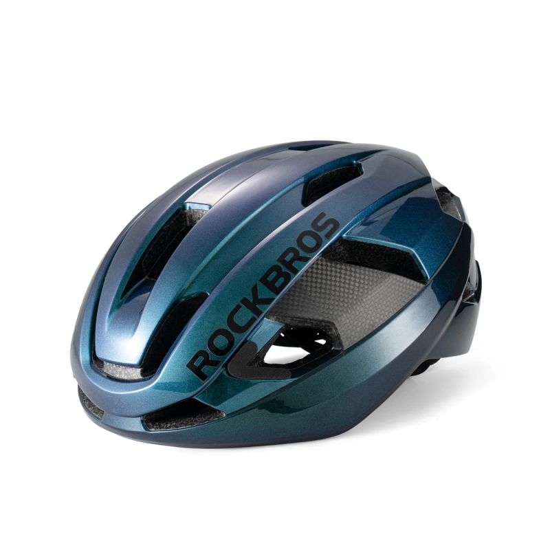 Rockbros LK-15 Carbon Fiber Bike Helmet Size L (58-62cm) - Chameleon Blue niebieski helmets, lights