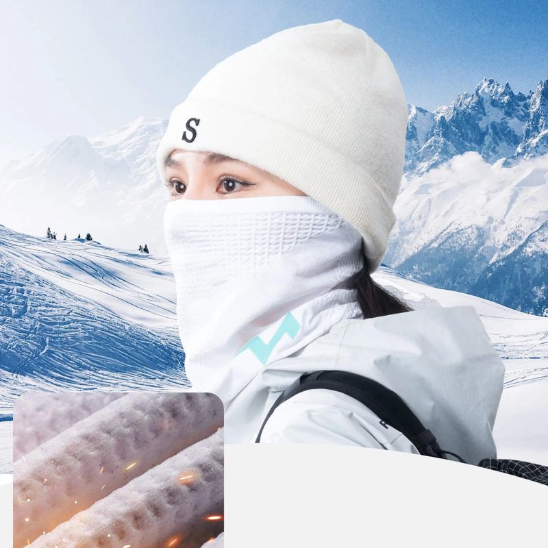 Rockbros LFA23 TVI Women's Knitted Bicycle Neck Warmer - White biały kötött sapka 11250008001-211704