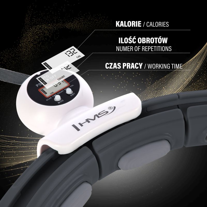 HMS Hhm15 Hula Hop Black With Magnet And Weight + Counter fekete pulóver 17-44-583