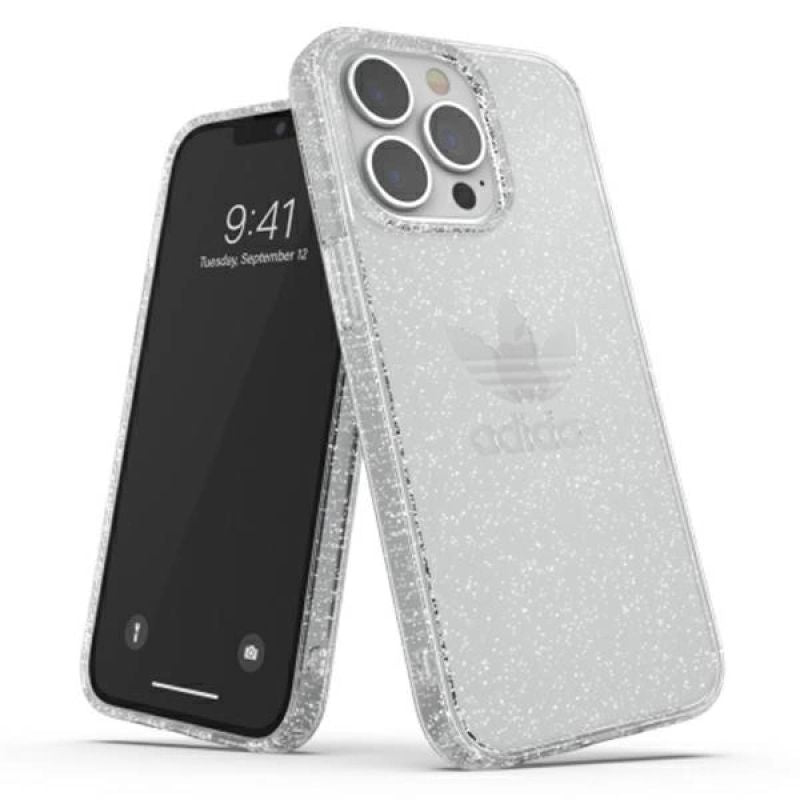 Adidas OR Protective Clear Case Glitter for iPhone 13 Pro / iPhone 13 - Transparent Silver srebrny védőfelszerelés
