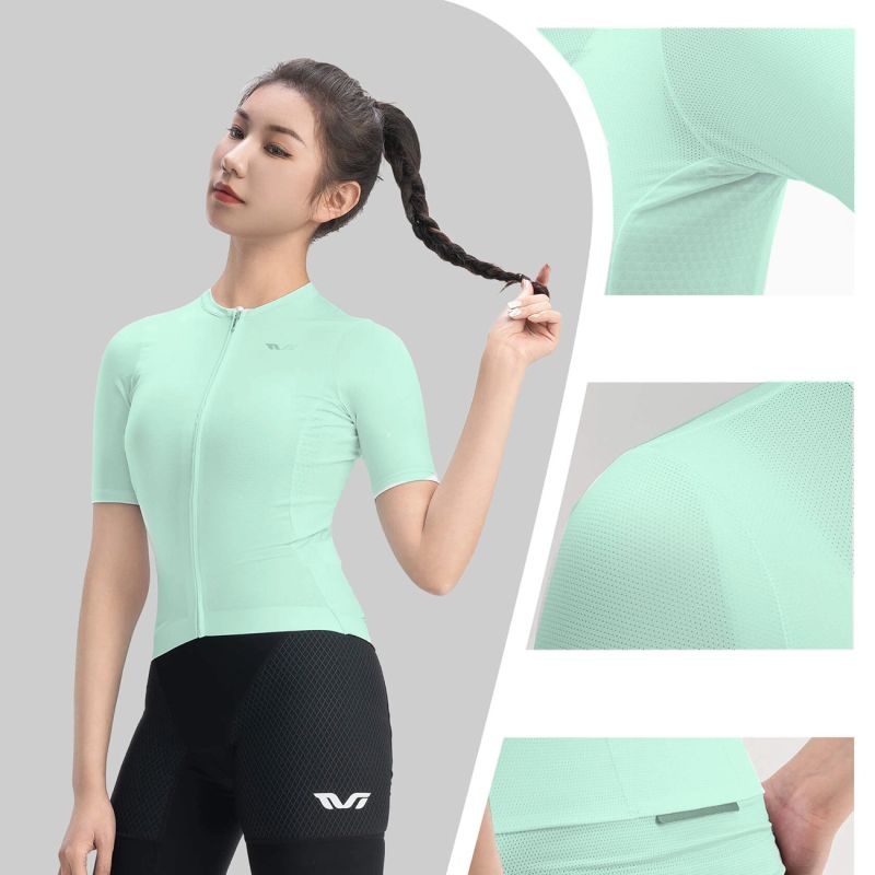 Rockbros 15210007004 TVI M women's cycling jersey - green m \ zielony póló 15210007003-211664