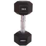 Enero HEX RUBBER Dumbbell 8 KG FIT fekete dumbbell, strength training equipment, training equipment