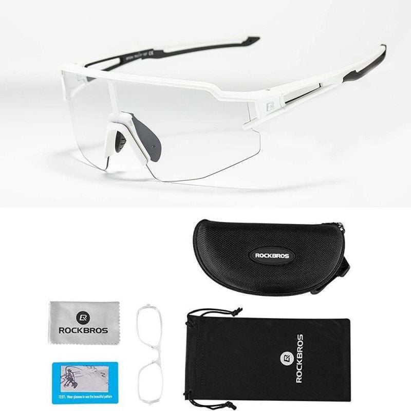 Rockbros 10172 Photochromic UV400 Cycling Glasses - White fehér glasses, training equipment