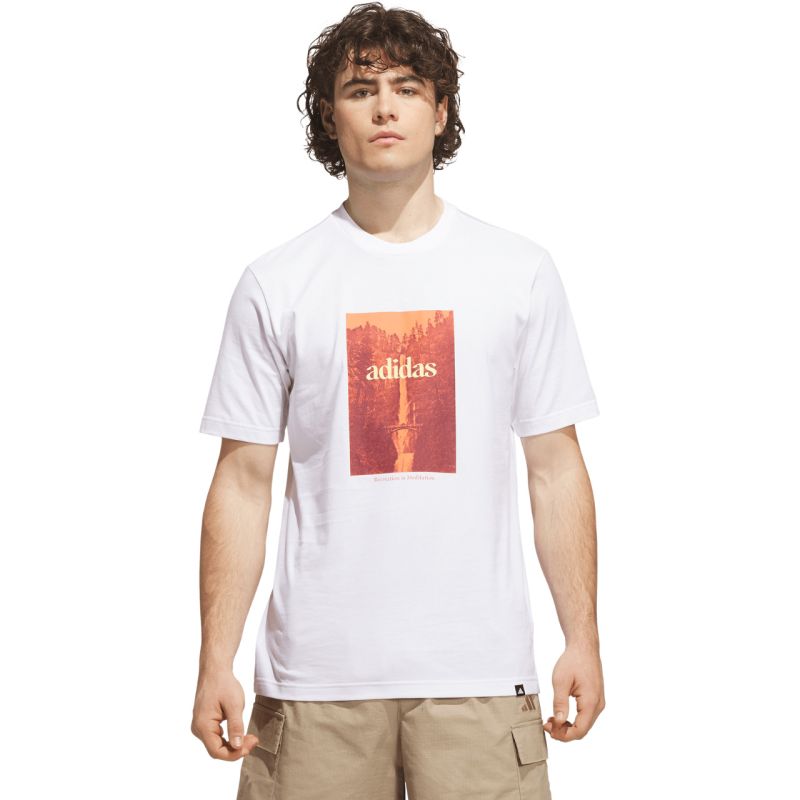 Adidas Men's Waterfall Graphic T-shirt fehér ruházat KH0398
