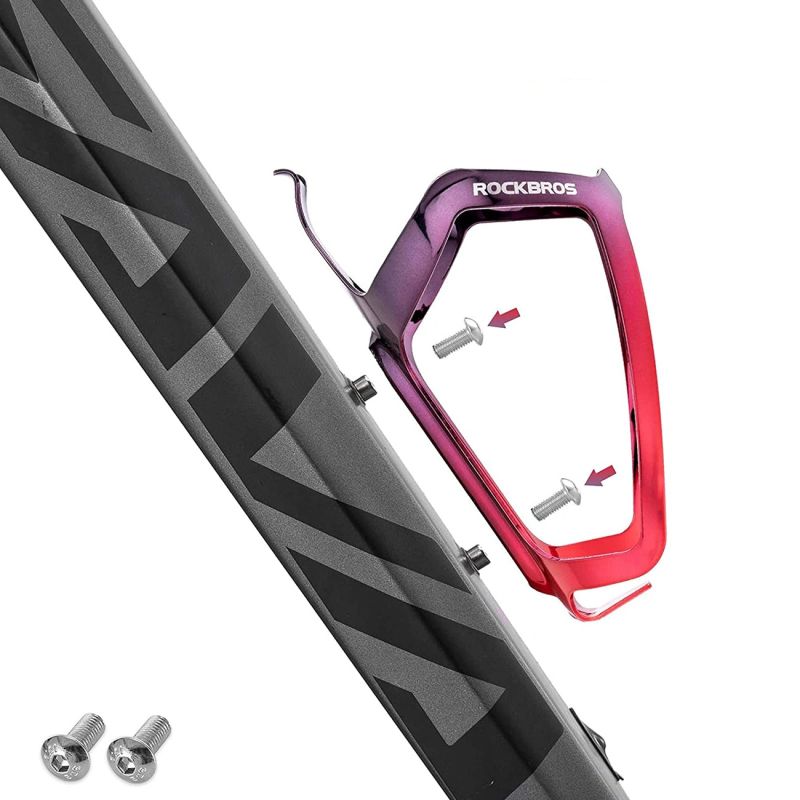 Rockbros RKL02 Aluminum Bottle Cage - Black and Red czarny || czerwony training equipment