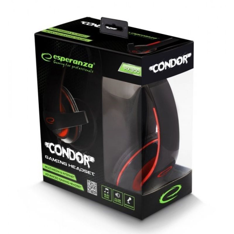 head Esperanza Condor headphones with microphone () fekete kiegészítő EGH300R