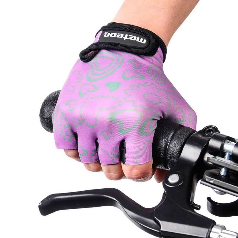 Meteor Flower Jr Cycling Gloves lila gyerek kesztyű 23374