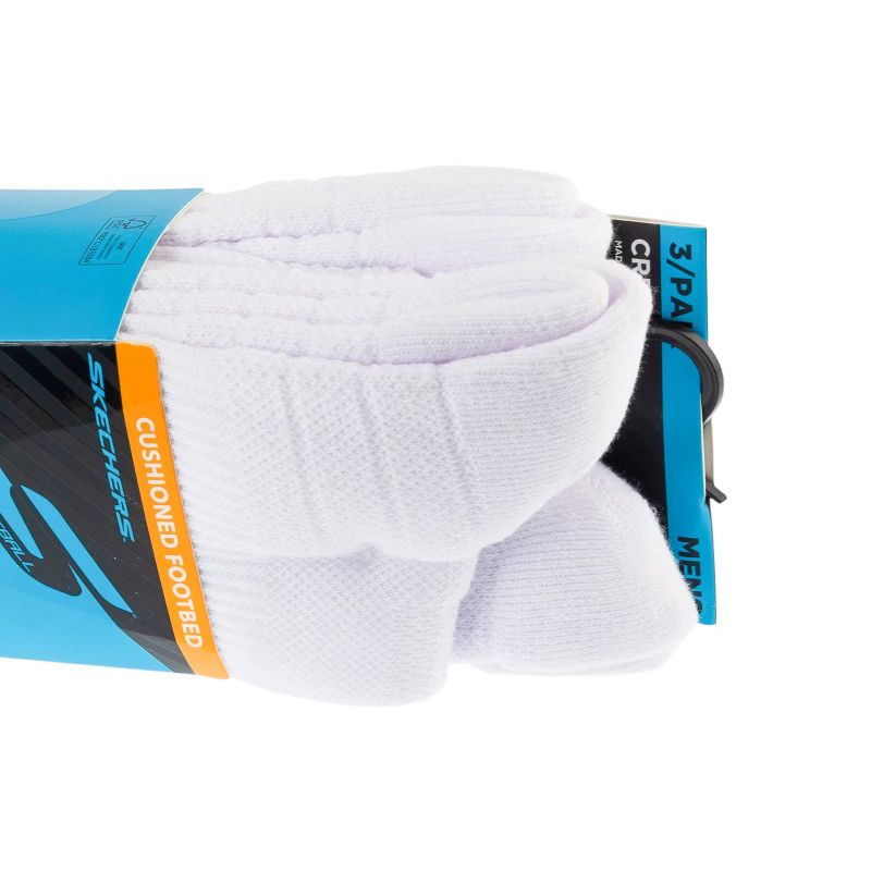 Skechers 3pk Mens PF PBall Crew Socks fehér zokni