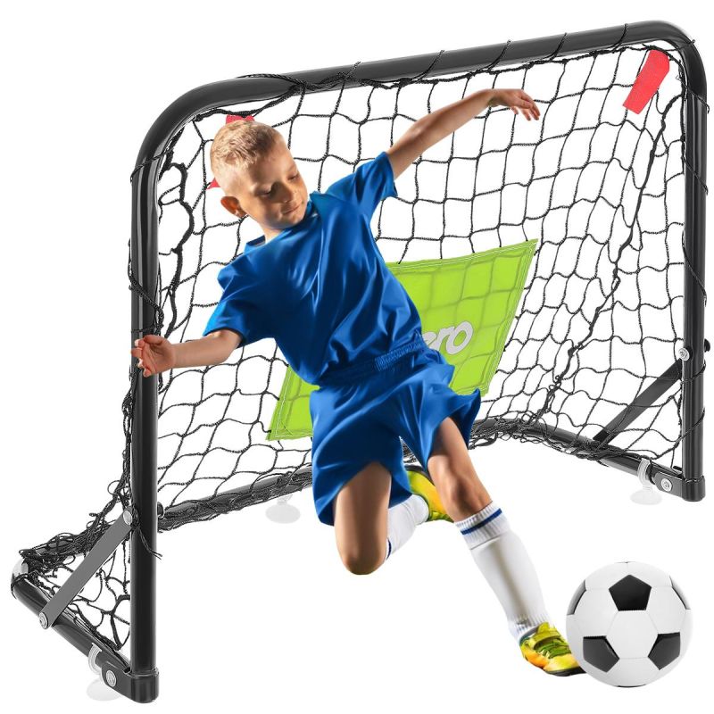 Enero Set Of 2 Metal Goals With Net, Ball, Pump pumps, nets, sets
