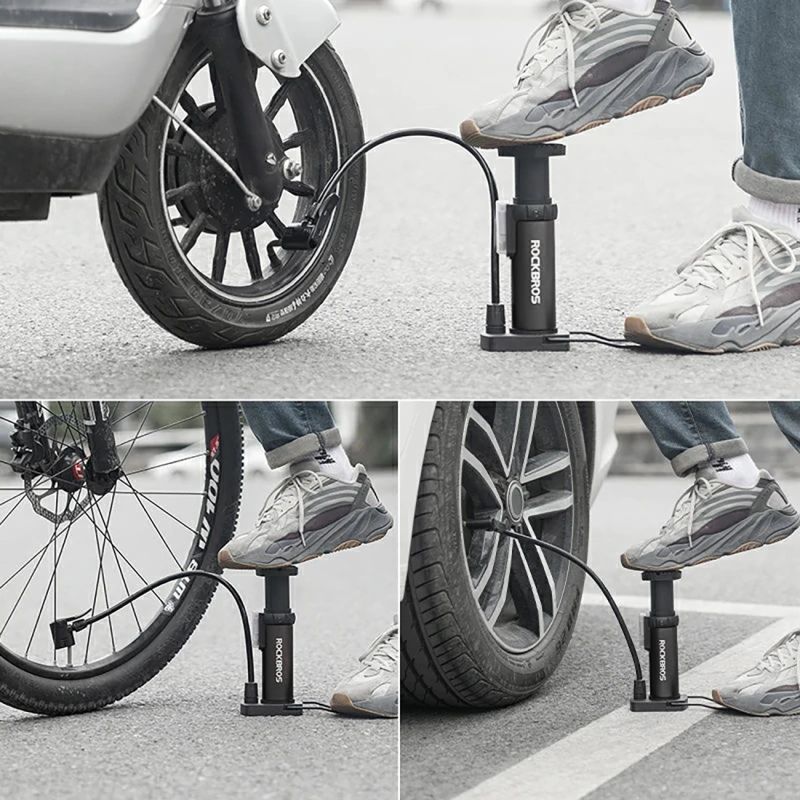 Rockbros 4522L Ultralight Foot Bicycle Pump - Black fekete pumps