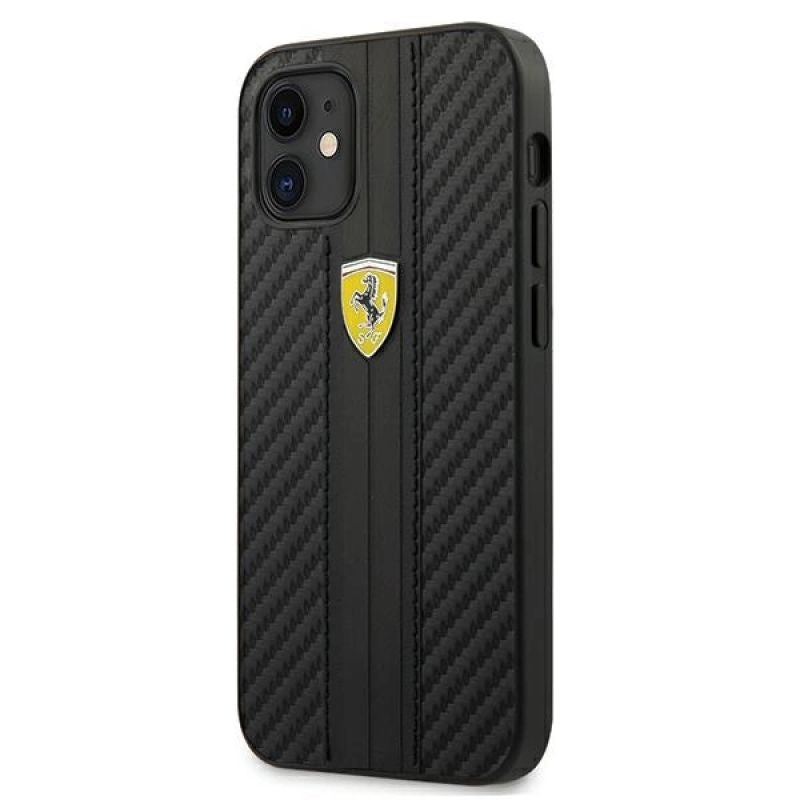 Ferrari FESNECHCP12SBK iPhone 12 mini 5.4" /black hardcase On Track PU Carbon fekete pulóver