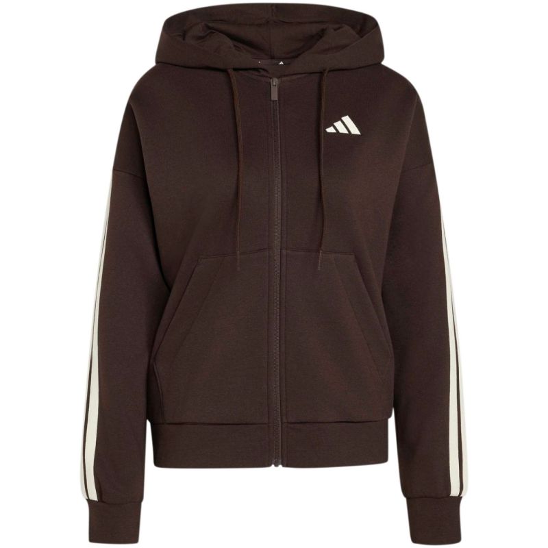 Adidas Women's Essentials 3-Stripes Full-Zip Fleece Hoodie Brown 2xs kapucnis pulóver KX0784