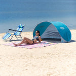 NILS CAMP NC3174 self-pitching beach tent, turquoise-gray szürke hátizsák