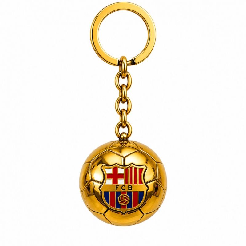 FC Barcelona original licensed keychain in the shape of a golden with the coat of arms złoty labda B7081