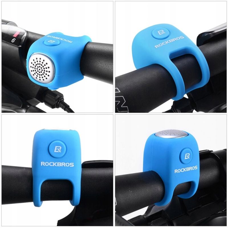 Rockbros electronic bicycle bell - blue