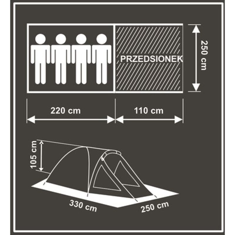 Enero 4-PERSON COMFORT TENT CAMP tents, tourist equipment