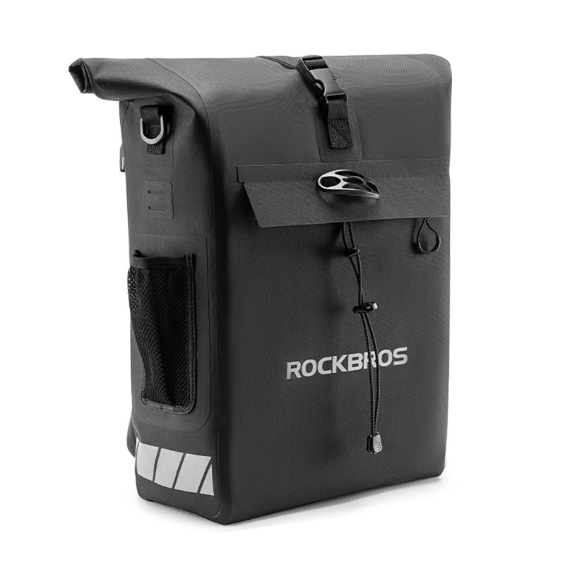 Rockbros Bike Bag with Backpack Function, Waterproof, with Helmet Attachment 18l - Black fekete helmets