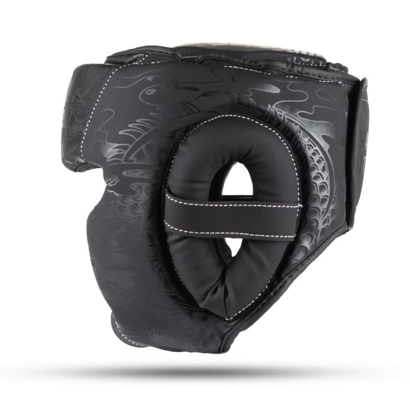 DBX Bushido "Black Dragon" Boxing Sparring Helmet | fekete fejvédő ARH-BlackDragon