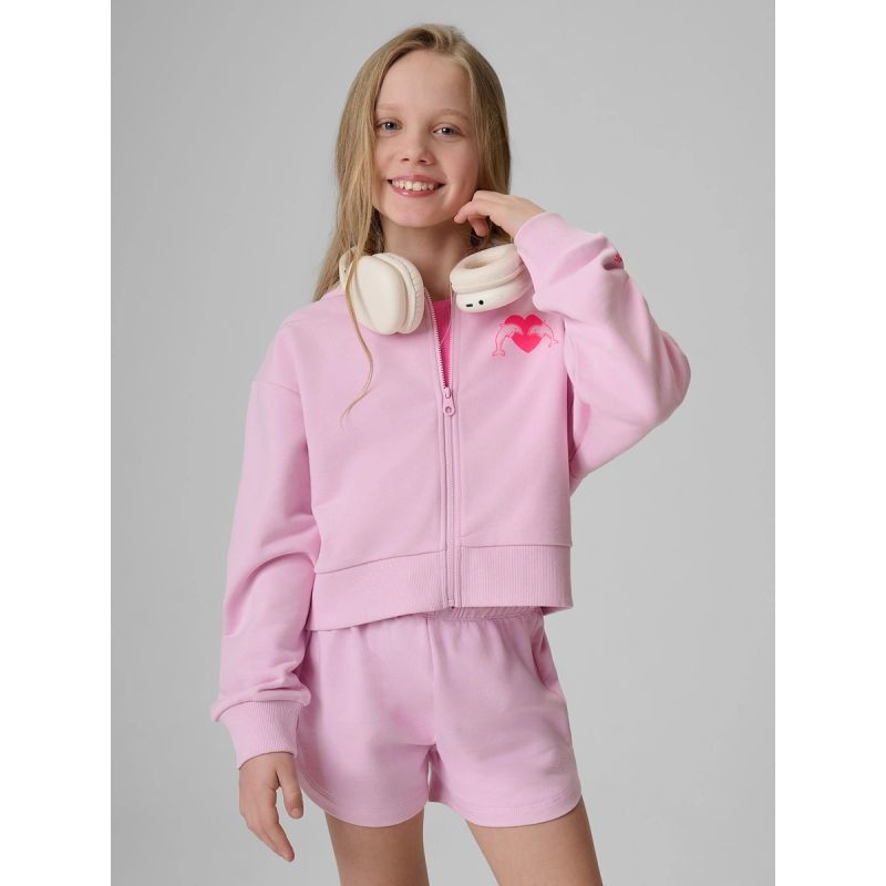 Girls' loose sweatshirt with hood 4F