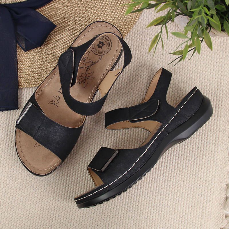 eVento W EVE223D black wedge sandals fekete szandál