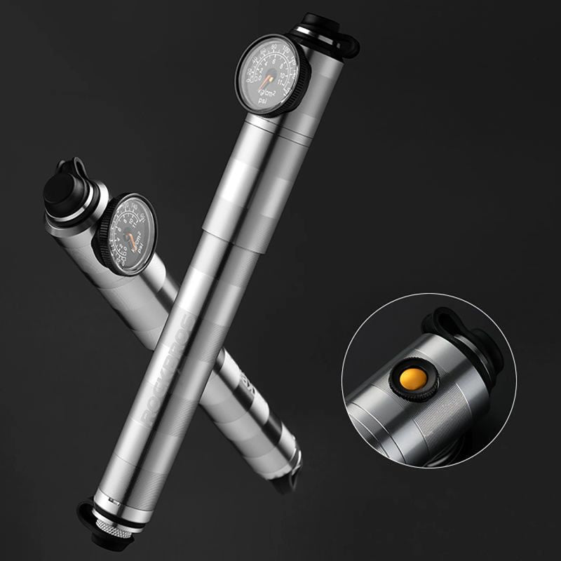 Rockbros HQ-67A-L03 Bicycle Pump with Pressure Gauge - Silver szürke pumps