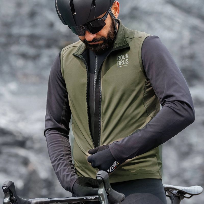 Rockbros ROAD TO SKY insulated windproof vest M - green m \ zielony vests