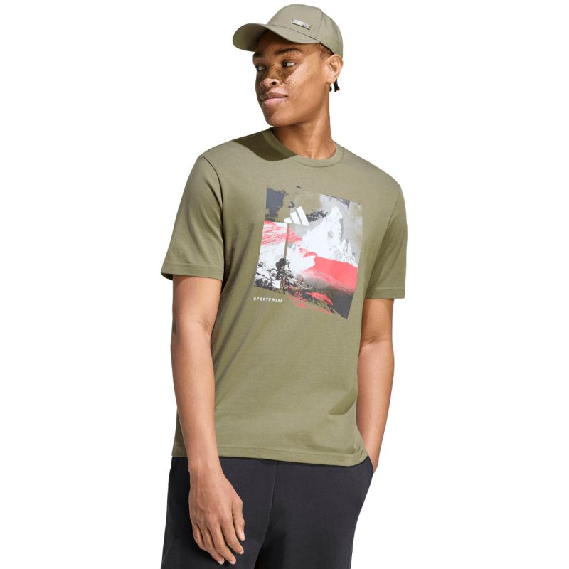 Adidas Men's Memories of Sport Outdoor Graphic T-shirt khaki póló