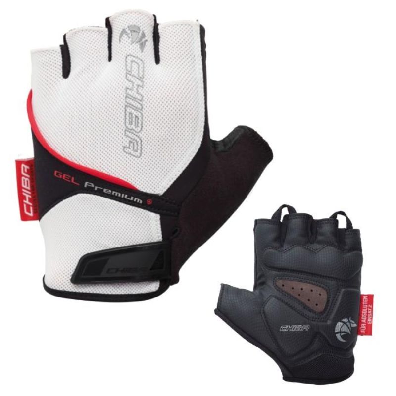 CHIBA Gel Premium Gloves XXL, White fehér kerékpáros kesztyű SI30117W-6
