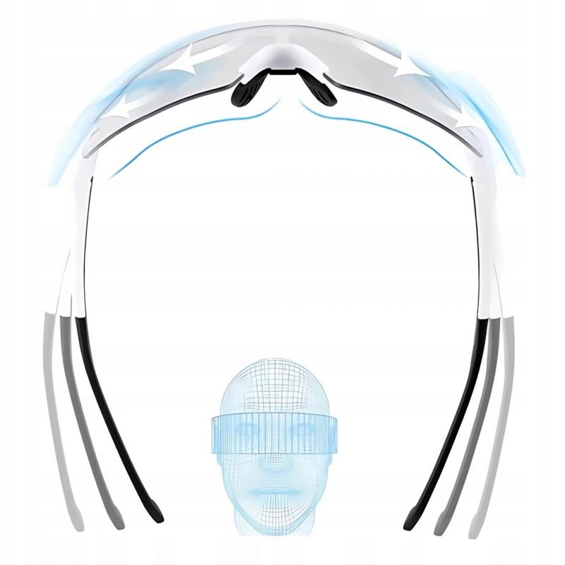 Rockbros Photochromic Cycling Glasses with UV Protection and Corrective Insert - White
