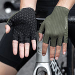 Rockbros Breathable Short Finger Cycling Gloves, Size: L - Green zielony \ l kesztyű