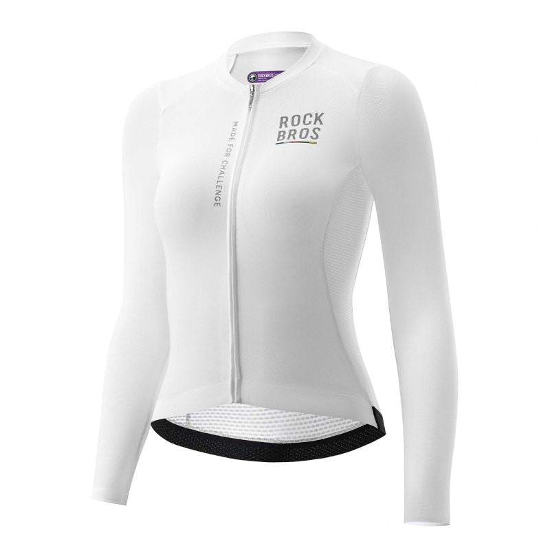 Rockbros 15110012004 ROAD TO SKY Women's Cycling Jersey, Long Sleeve, M - White m \ biały póló 15110012003-211581