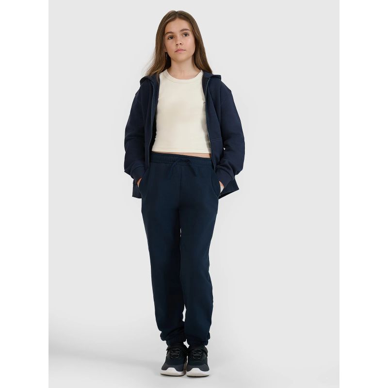 4F Girls’ Zip-Up Hoodie gyerek kapucnis pulóver 4FJWMM00TSWSF1861-31S