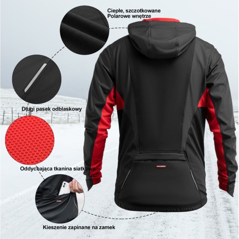 Rockbros Unisex Sports Winter 3XL fekete dzseki