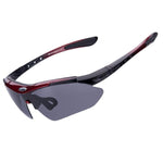 Rockbros polarized sunglasses 5 lenses black/red piros glasses, training equipment