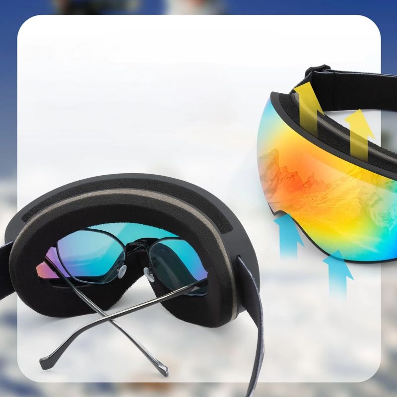 Rockbros SP284 Ski Goggles - Matte White Frame, Gray PC Lens with Cherry Blossom Pink Mirror, Kids biały úszás kiegészítő 5907769384219-211762