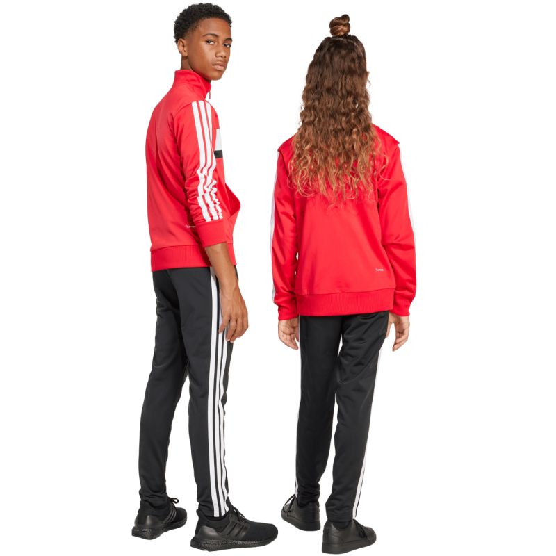 adidas Seasonal Essentials Tiberio 3-Stripes Tricot Kids Tracksuit Red and Black JI6214 Ruházat