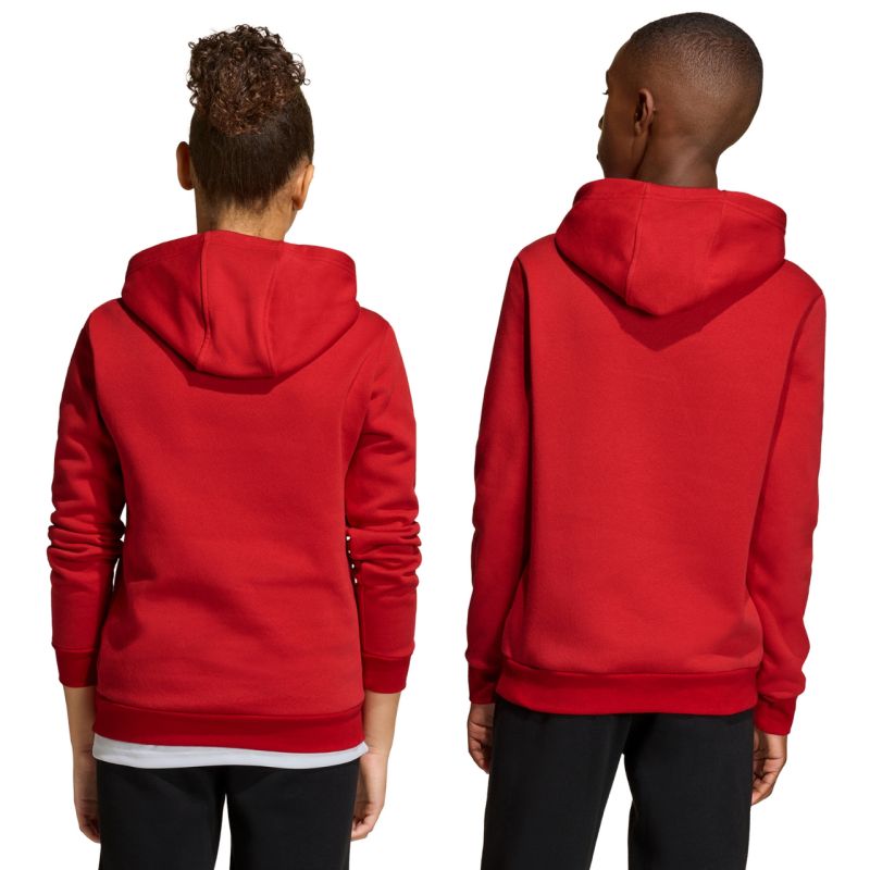 adidas Entrada 26 Hoody red JZ6568 104cm kapucnis pulóver