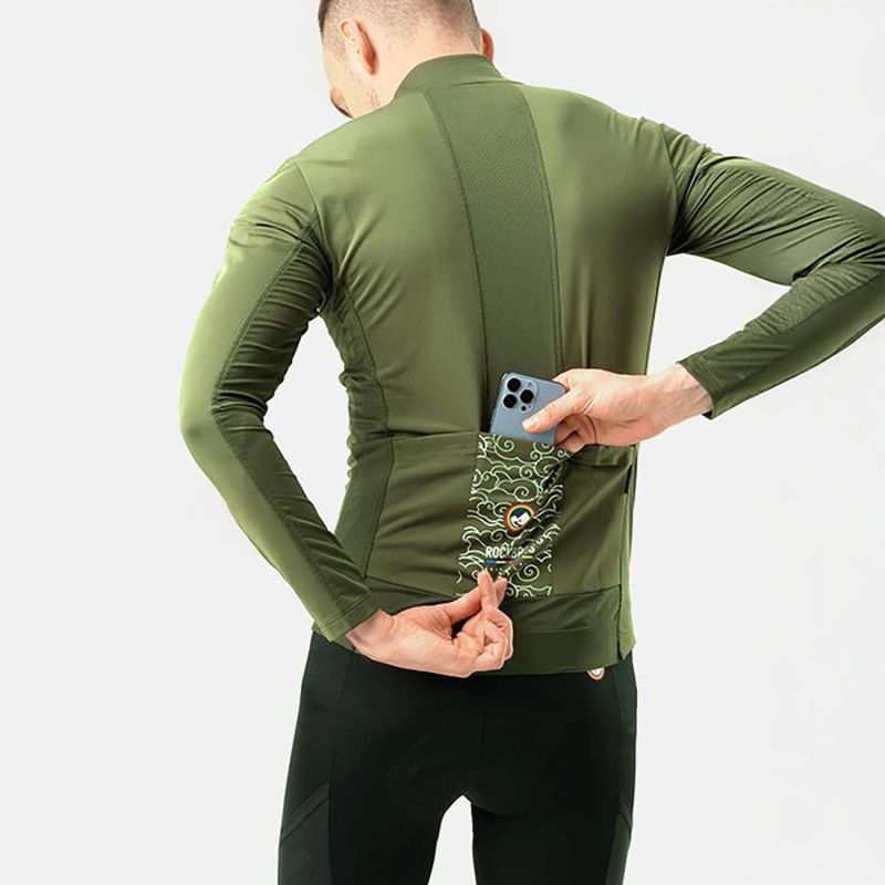 Rockbros ROAD TO SKY windproof insulated cycling jersey M - green m \ zielony pulóver