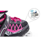 Enero Pro Roller Skates-Roller Skates-Ice Skating 4in1 Led 34-37 Pink-Gray szürke skates, roller skates
