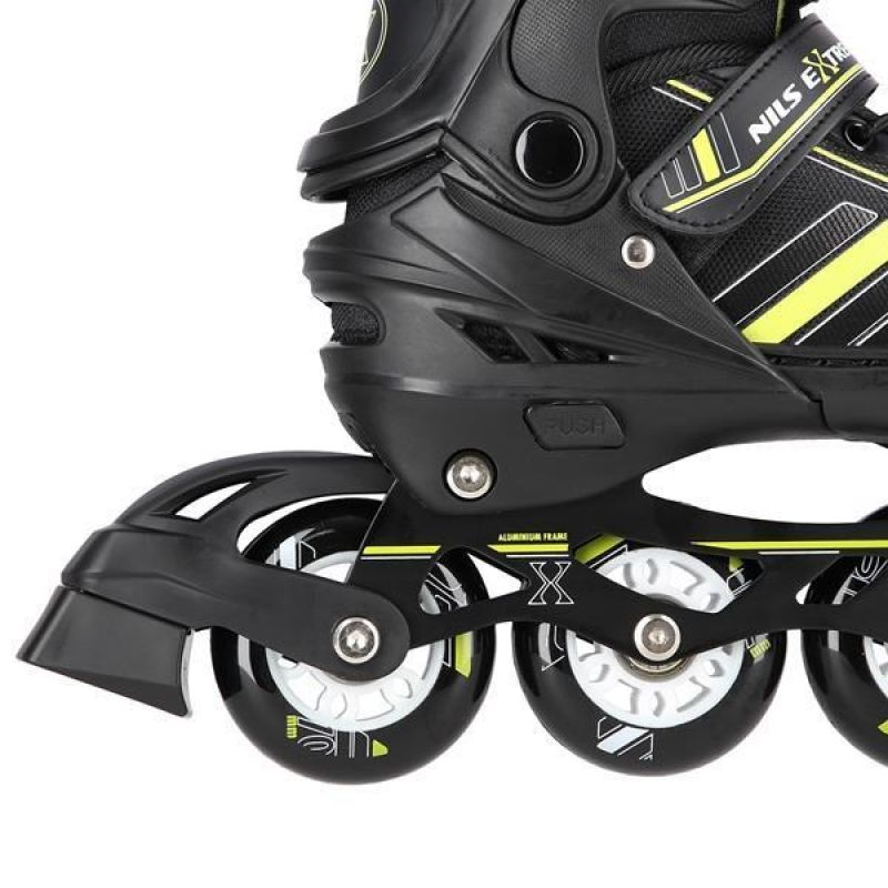 Nils Extreme Nh18191 2in1 Roller Skates -Lime Size L (39-43) With Replaceable Hockey Blade fekete görkorcsolya