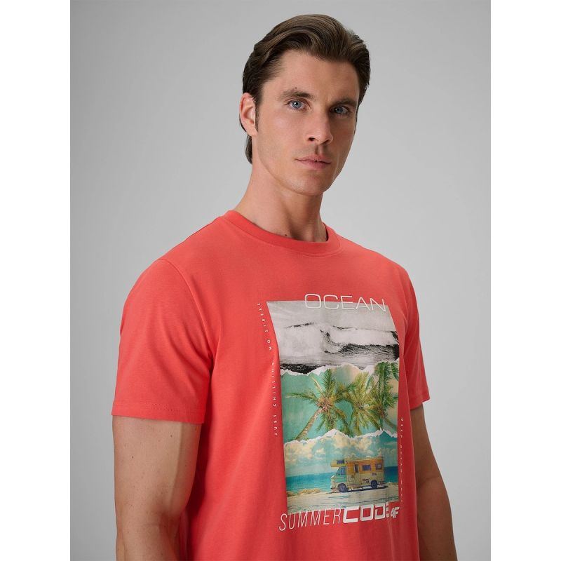 4F Men's regular printed T-shirt póló 4FRSS26TTSHM4304-63S