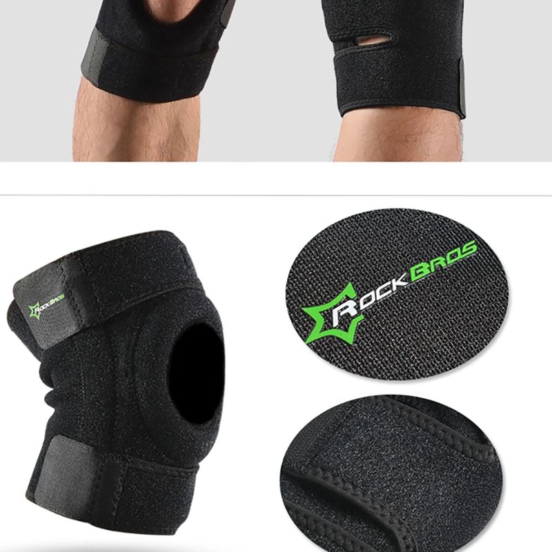Rockbros sports protector for patella and knee joint, size - black fekete protectors and knee pads