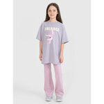 Oversized T-shirt with print for girls 4F 4FJRSS25TTSHF2646-25S póló