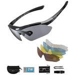 Rockbros polarized sunglasses 5 lenses black fekete glasses, training equipment